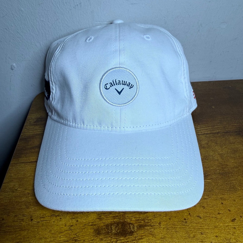 Callaway Golf Hat Adjustable White The Pearl Club Kentucky USA Flag Cap